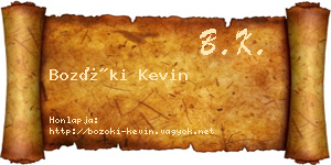 Bozóki Kevin névjegykártya
