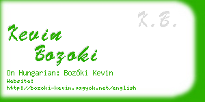 kevin bozoki business card